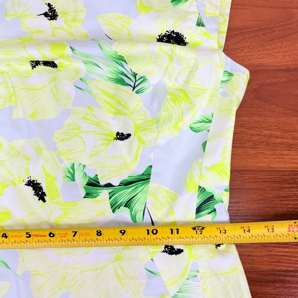 French Connection‎ Floral Print Sleeveless Sheath Pencil Dress Sz 6 Yellow Green - Picture 8 of 13